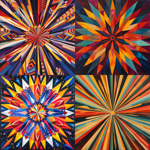 Radial Symmetry Abstract - Vibrant Starburst - Dynamic Abstract Expressionism Art for Creative Prints and Digital Decor