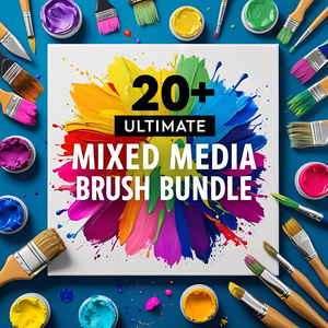 20+ Ultimate Mixed Media Brush Bundle - Versatile Artistic Brushes for Creative Digital Painting and Design Projects