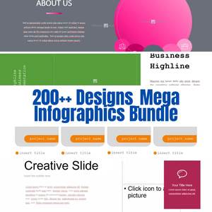200++ Designs Mega Infographics Bundle - Comprehensive Visual Data Templates for Marketers and Educators