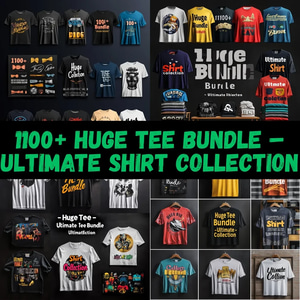 1100+ Huge Tee Bundle - Ultimate Shirt Collection - Versatile Graphic Designs for T-Shirt Creators and Apparel Brands