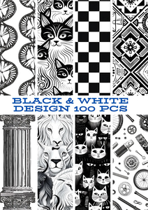 100 Monochrome Graphic Impact Patterns - Bold Distressed Textures for Designers and Creators