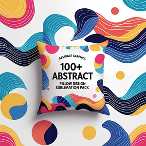 100+ Abstract Graphics Pillow Design Sublimation Pack - Vibrant Artistic Sublimation Designs for Creative Home Decor and Craft Makers