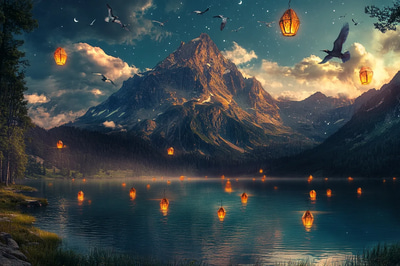 Mirrorpeak Celestial Alpine Pool - Fantasy Environment Art for Immersive Visual Storytelling and Game Design