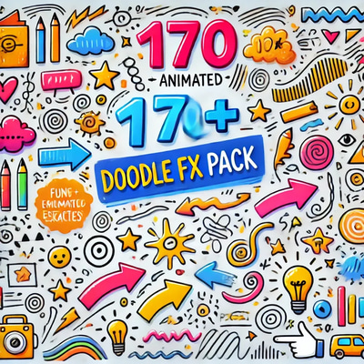 170+ Doodle FX Pack - Creative Video Transitions & Visual Effects for Dynamic Editing Projects