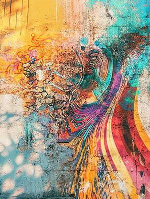 Fluid Wild Style Mural - Vibrant Wild Style Graffiti Art for Urban Creators and Street Culture Projects