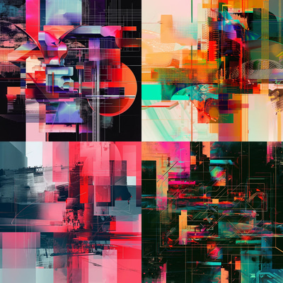 Digital Abstract Overlapping Geometric Art - Modern Abstract Geometry for Creative Visual Projects and Brand Expression