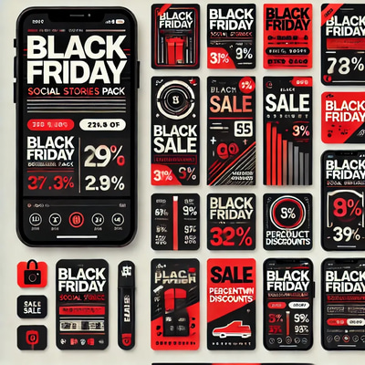 Black Friday Social Stories Pack - Dynamic Product Promo Video Templates for Engaging Brand Campaigns