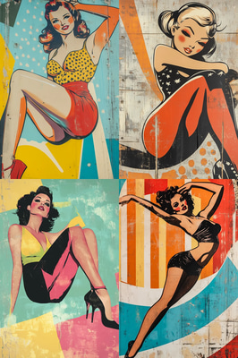 Cocktail Party Scene Retro Social Celebration - Stylish Vintage Wall Art for Chic Interiors and Timeless Ambiance