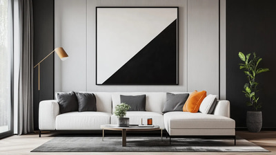 Minimalist Black & White Composition - Elegant Modern Wall Art for Contemporary Spaces and Stylish Interiors