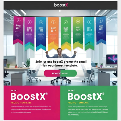 BoostX Event Promo Email - Modern Email Newsletter Template for Engaging Event Campaigns and Marketers