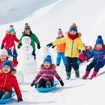 Child Winter Fun Snow Play - Cinematic Nature Stock Video for Storytelling and Creative Projects