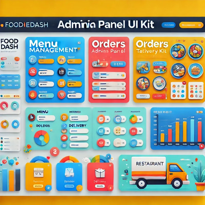 FoodieDash Admin Panel UI Kit - Sleek User Interface Design for Restaurant Management and Food Delivery Platforms