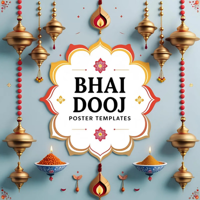 10 Bhai Dooj Greeting Posters - Minimal Festive Design Set - Clean, Modern Marketing Templates for Festive Campaigns and Brand Promotion