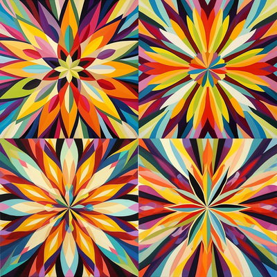 Modern Radial Abstract - Starburst Bold Colors - Vibrant Abstract Expressionism Art for Contemporary Decor and Creative Spaces