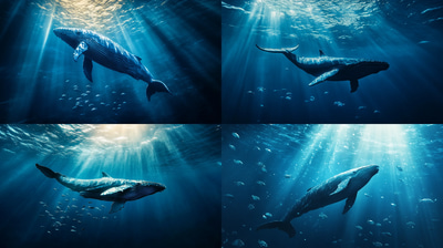 Leviathan's Path Deep Sea Majesty - Immersive Digital Underwater Environment Art for Creators and Visual Storytellers