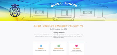 GlobalSchool Single School Management System - Streamlined PHP Web App for Efficient Educational Administration