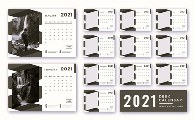 2025 Desk Calendar Template - Minimalist Office Edition - Clean and Professional Calendar Design for Efficient Workspace Planning