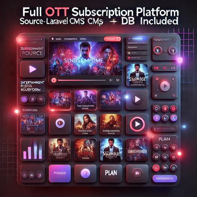 Full OTT Subscription Platform Source - Laravel CMS, Flutter App & SQL Backend for Seamless Streaming Solutions