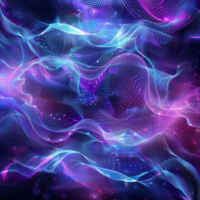 Digital Abstract Cool Blue Complex Patterns - Immersive Abstract Art for Creative Projects and Modern Decor