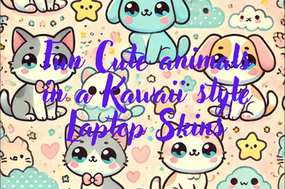 Cute Kawaii Animal Laptop Skins - Charming and Playful Laptop Skins for Personalizing Your Device with Adorable Animal Designs