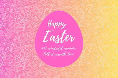 Cream Simple Happy Easter Greeting - Elegant Minimalist Easter Card for Warm Personal and Business Wishes