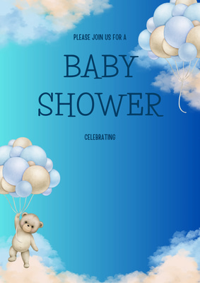 Cute Illustrative Baby Shower Card - Whimsical Hand-Drawn Design for Memorable Baby Celebrations