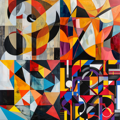 Hard Edge Bold Geometric Patterns - Striking Abstract Art for Modern Interiors and Creative Spaces