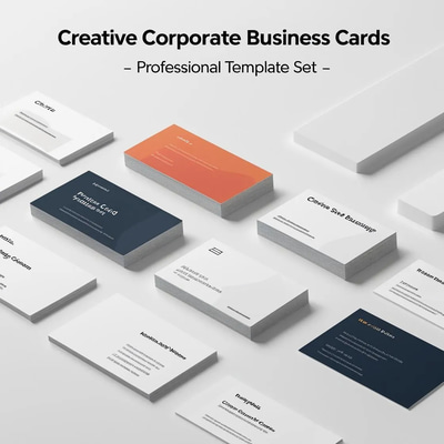 Creative Corporate Business Cards - Professional Template Set - Modern Editable Designs for Business and Agency Branding