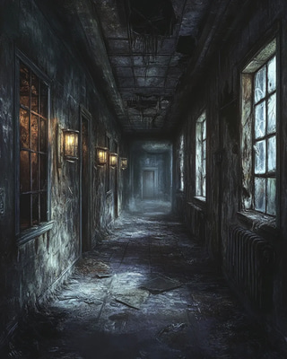Desolate Windswept Grave - Gothic Landscape Art - Haunting Horror Wall Art for Atmospheric Home Decor and Creative Spaces