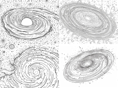 Galaxy Coloring Page - Cosmic Space Art for Relaxation and Creative Expression