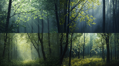 Early Spring Forest - Serene Woodland Landscape Art for Nature Lovers and Creative Decor