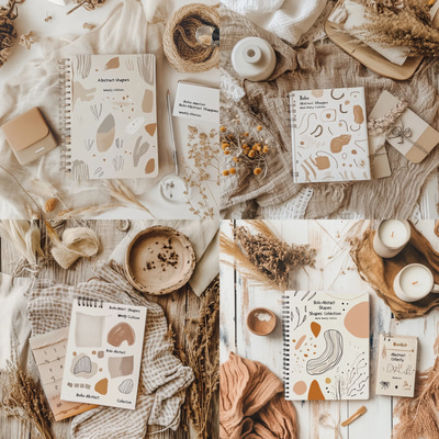 Boho Abstract Shapes Weekly Collection - Artistic Weekly Planner for Creative Organization and Inspired Productivity