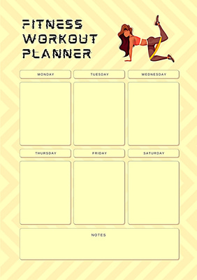 Peach Patterned Fitness Planner Sheet - Stylish Workout Plan Templates for Health & Lifestyle Success