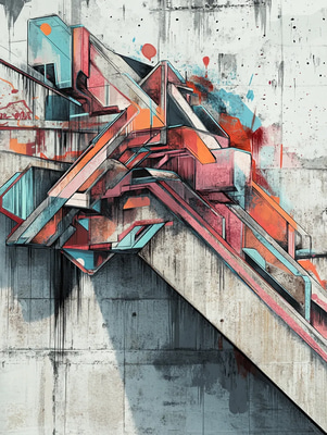 Abstract Wild Style Piece - Vibrant Urban Graffiti Art for Creative Streetwear and Digital Projects