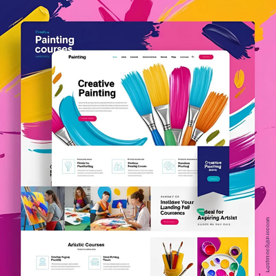 PaintCourse Creative Painting Landing - Artist-Focused Landing Page Template for Engaging Art Courses