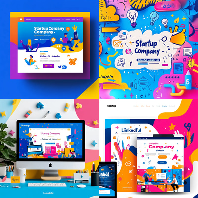 Startup Company - Colorful LinkedIn Ad - Vibrant LinkedIn Post & Ad Templates for Startup Marketers and Growth Campaigns