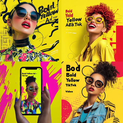 Bold Yellow Ad - TikTok Video - Vibrant TikTok Marketing Template for Engaging Brand Campaigns