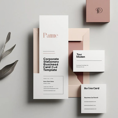 Corporate Stationery Business Card Template - Professional Editable Design for Business Branding and Networking Success