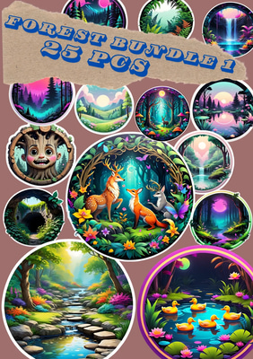 25 Jungle Vibes Sticker Set - Vibrant Tropical Forest Stickers for Creators & Digital Projects