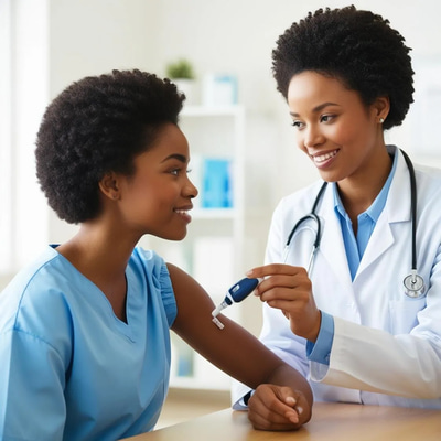 Black Woman Injecting Insulin - Cinematic Educational Stock Video for Healthcare and Science Projects