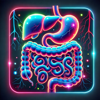 Digestive System Glow - Animated Organ Visualization - Cinematic Motion Graphics for Medical and Educational Videos