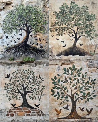 Detailed Tree Stencil - Urban Graffiti Art for Street Artists and Creative Urban Projects