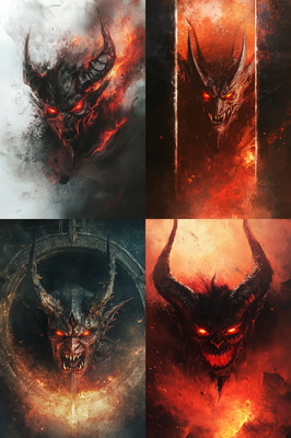 Grotesque Demon With Horns Art - Dark Horror Creature Design for Artists and Storytellers