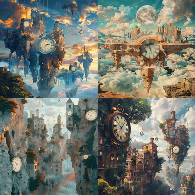 Chrono Mirage Surreal Dreamworld Concept - Immersive Environment Concept Art for Creators and Visual Storytellers