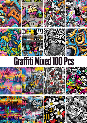 100 Metropolis Graffiti Patterns - Bold Distressed Urban Graphics for Creative Designers and Street Art Projects