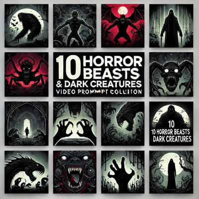 10 Horror Beasts & Dark Creatures - Cinematic AI Video Prompts for Horror Creators and Storytellers