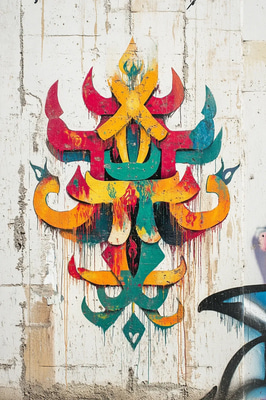 Himalayan Vibe Sacred Script Graffiti - Urban Calligraffiti Art for Creatives and Street Culture Projects