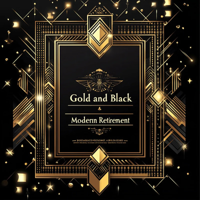 Gold and Black Modern Retirement Party - Elegant Invitation Suite for Memorable Retirement Celebrations