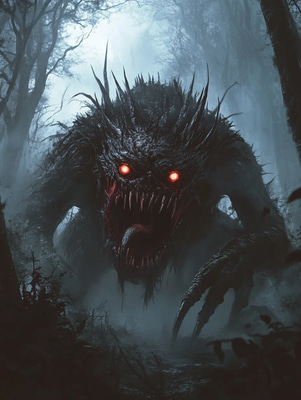 Midnight Howl Collective Creature With Tentacle Limbs Design - Dark Horror Creature Art for Designers and Storytellers
