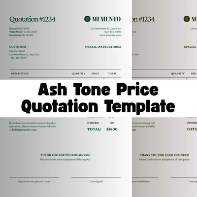 Ash Tone Price Quotation Template - Professional Business Report Design for Clear & Impactful Client Proposals 2025-2026